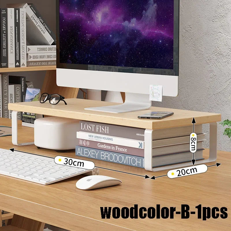 Allist Aero Ergonomic Monitor Riser | Minimalist Wood & Steel Desktop Elevator