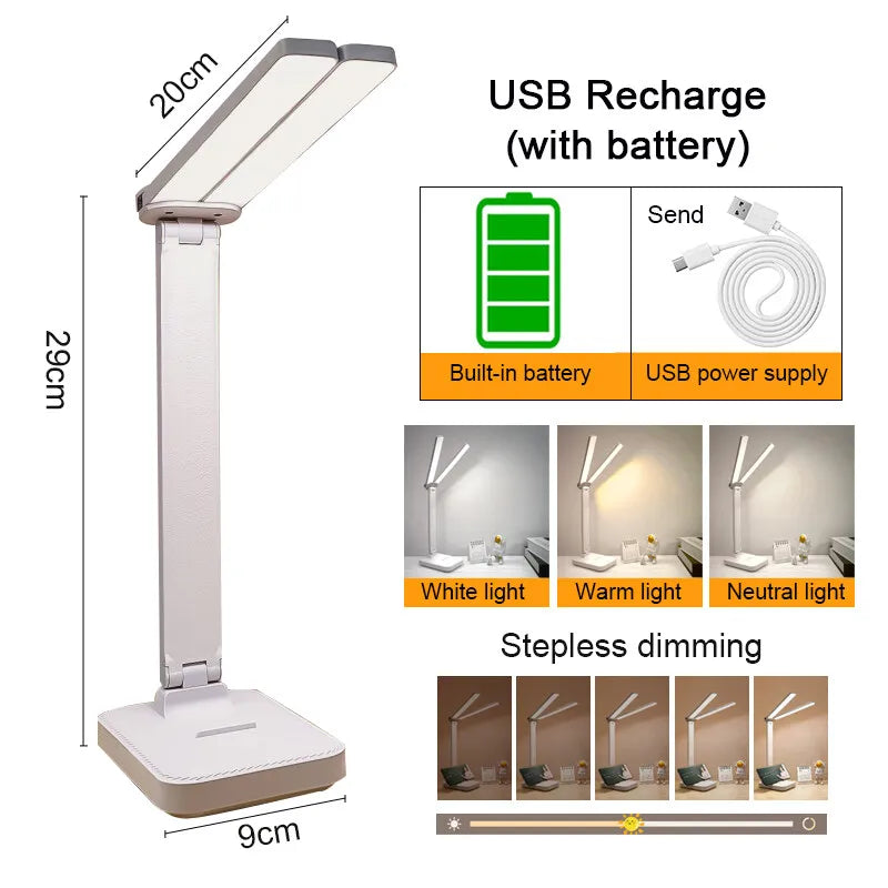 Allist Aero Dual-Wing Desk Lamp | Foldable Wide-Angle LED with Adaptive Eye-Care