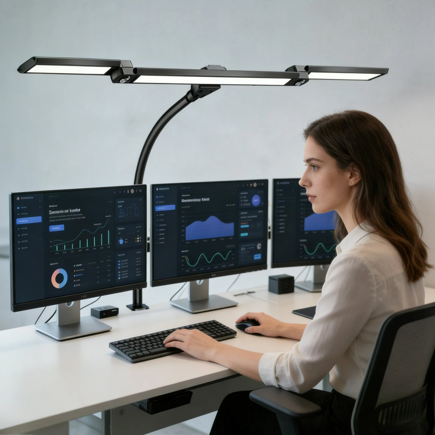 Allist Horizon Ultra 24W Professional Desk Lamp | Wide-Angle Multi-Monitor Illumination & Desktop Remote