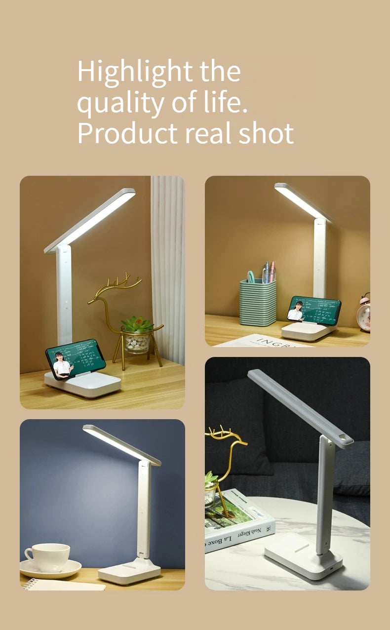 Foldable Table Lamp Led Desk Lamp 3 Type Stepless Dimmable Touch Bedside Reading Eye Protection Night Light USB Chargeable