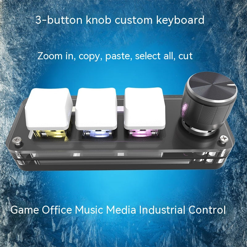 MacroPad Pro | Custom 3-Key Mechanical Keypad with Precision Control Knob & RGB