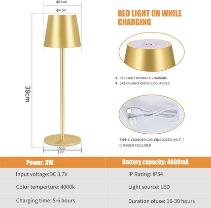 Allist™ Portable LED Desk Lamp – Touch Control, USB Rechargeable Ambient Light
