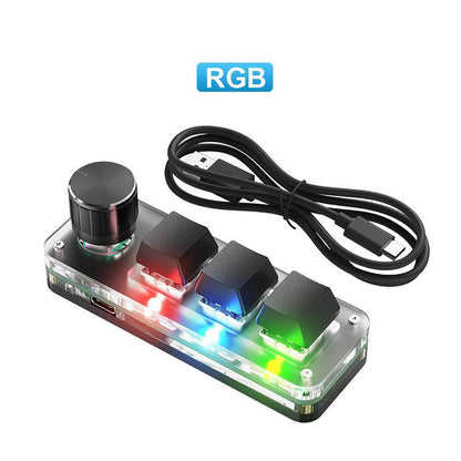 MacroPad Pro | Custom 3-Key Mechanical Keypad with Precision Control Knob & RGB