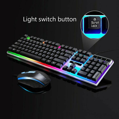 New RGB Gaming Keyboard and Mouse Set – LED Backlit USB Wired Combo for PC, Laptop, PS4, PS5 & Xbox One
