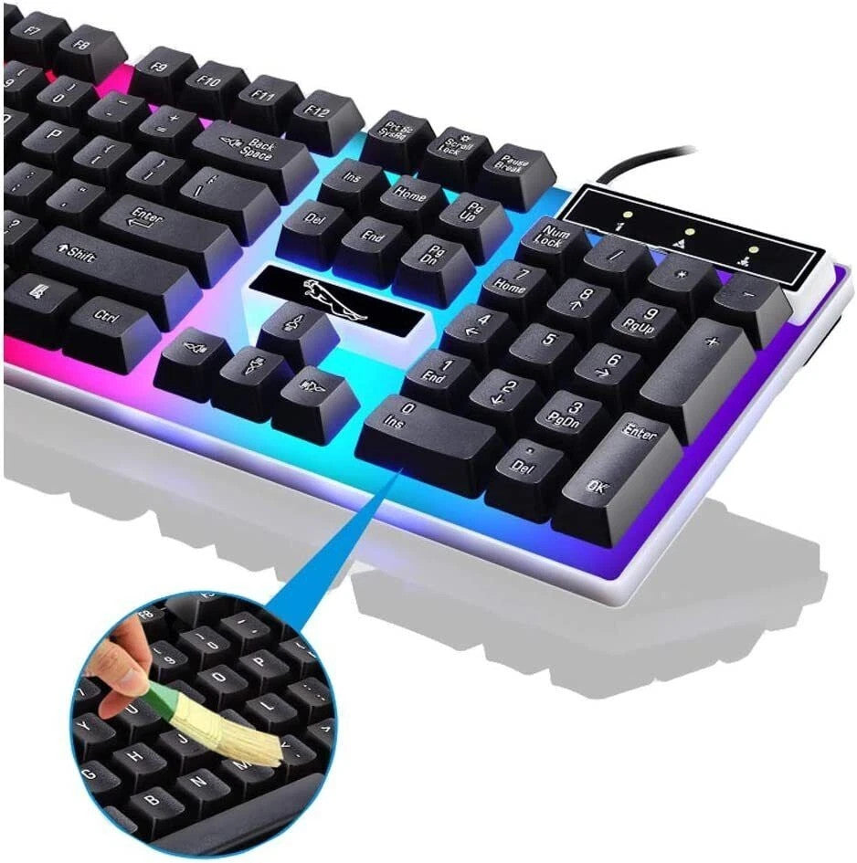 New RGB Gaming Keyboard and Mouse Set – LED Backlit USB Wired Combo for PC, Laptop, PS4, PS5 & Xbox One