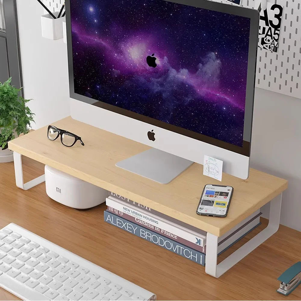 Allist Aero Ergonomic Monitor Riser | Minimalist Wood & Steel Desktop Elevator