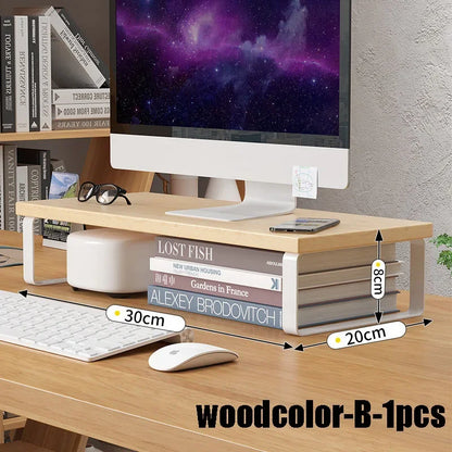 Allist Aero Ergonomic Monitor Riser | Minimalist Wood & Steel Desktop Elevator
