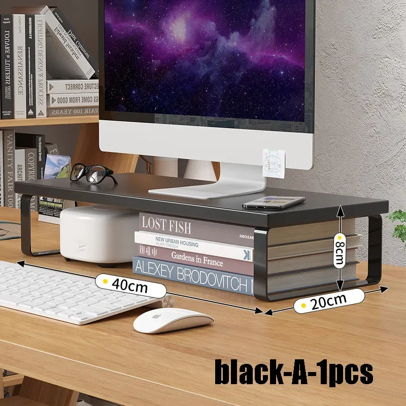 Allist Aero Ergonomic Monitor Riser | Minimalist Wood & Steel Desktop Elevator