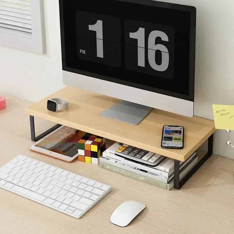 Allist Aero Ergonomic Monitor Riser | Minimalist Wood & Steel Desktop Elevator