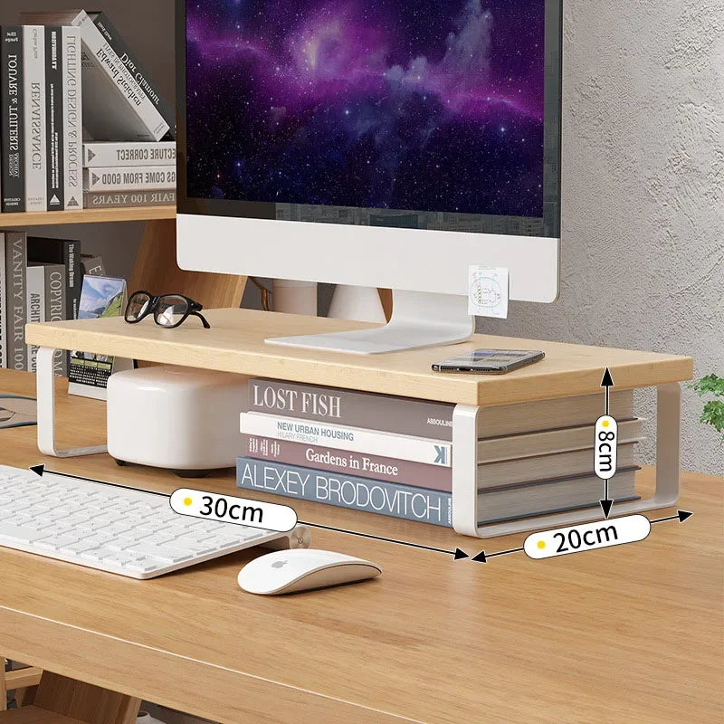Allist Aero Ergonomic Monitor Riser | Minimalist Wood & Steel Desktop Elevator