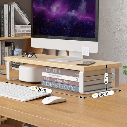 Allist Aero Ergonomic Monitor Riser | Minimalist Wood & Steel Desktop Elevator