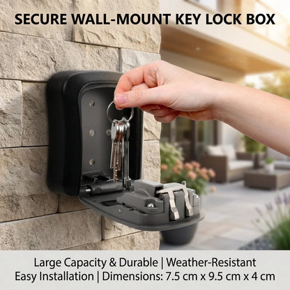 Allist SecureKey Wall-Mount Vault | 4-Digit Combination Security Box & Weather-Resistant Key Safe
