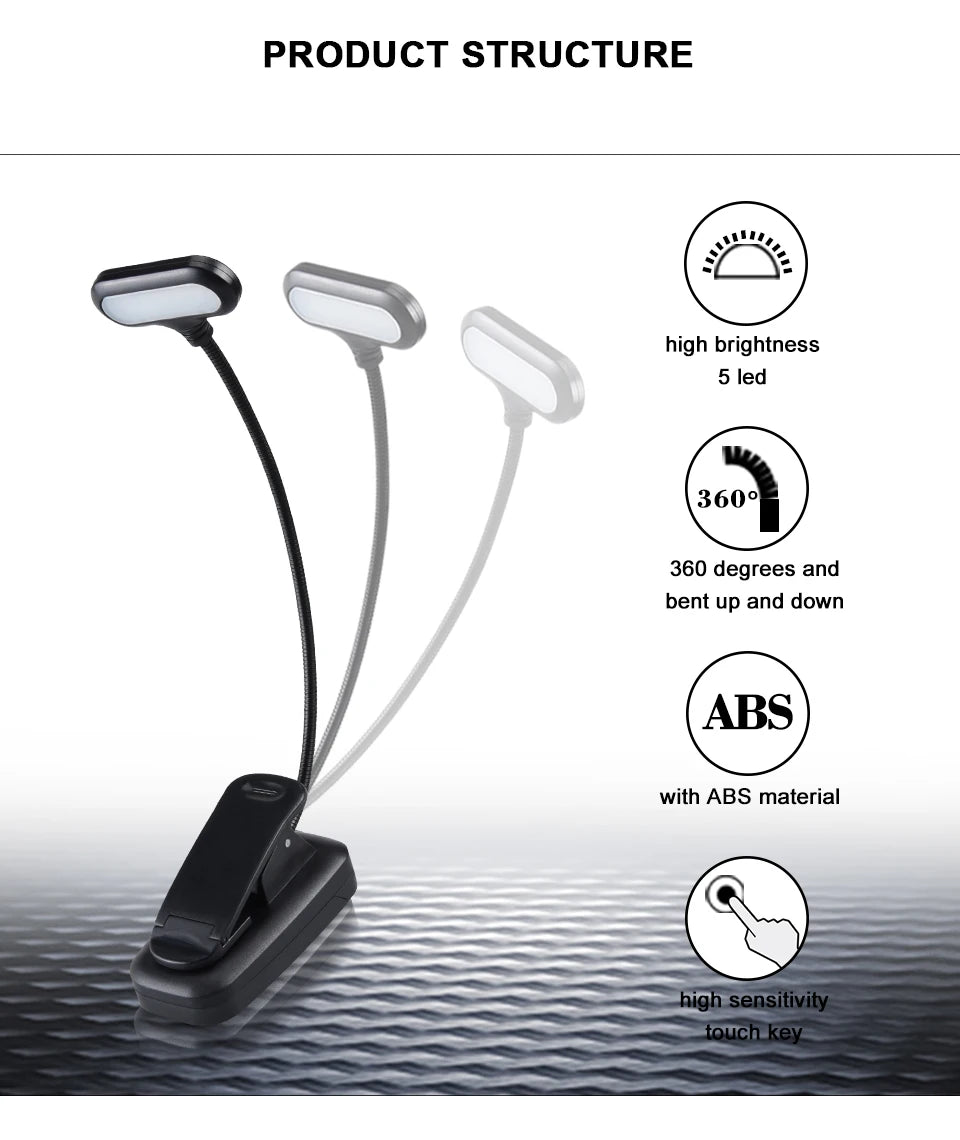 Allist Pivot 5-LED Clip-On Task Light | Ultra-Portable Flexible Reading & Focus Lamp