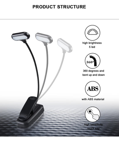 Allist Pivot 5-LED Clip-On Task Light | Ultra-Portable Flexible Reading & Focus Lamp