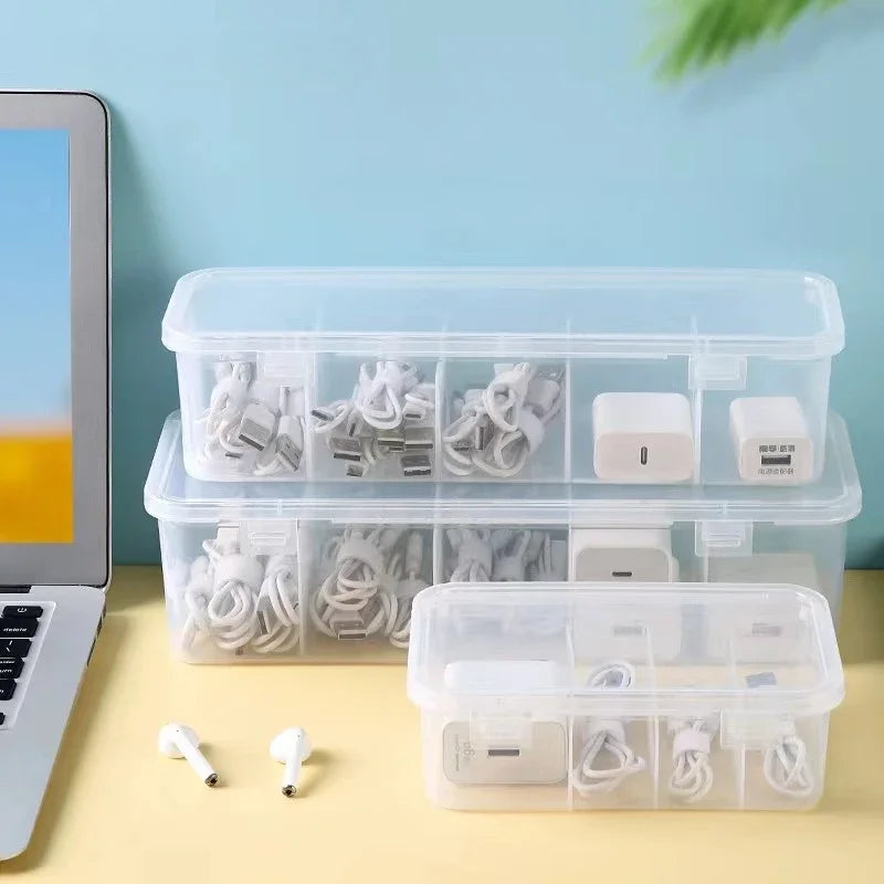 Allist ClearGrid Tech & Cable Vault | Modular Transparent Organizer & Dustproof Storage