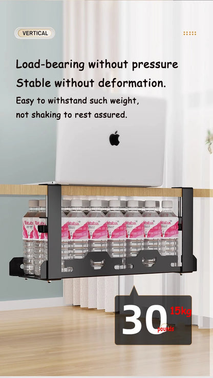 Allist Aero Telescopic Under-Desk Cable Manager | No-Drill Carbon Steel Power Hub