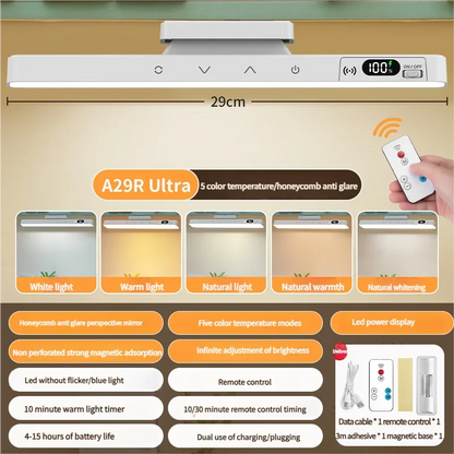 Allist™ Aura Magnetic Task Light | Smart LED Bar with Power Display & Remote Control