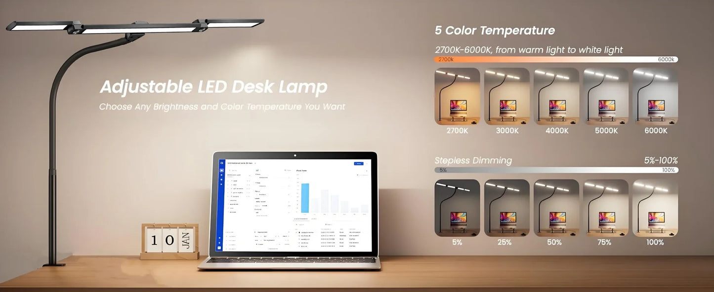 Allist Horizon Ultra 24W Professional Desk Lamp | Wide-Angle Multi-Monitor Illumination & Desktop Remote