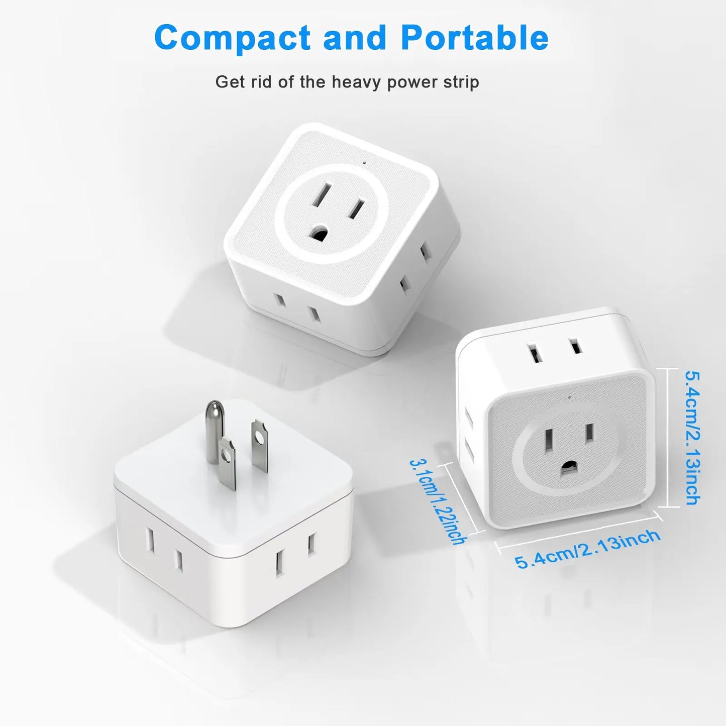 Allist Aero 5-Way Outlet Expander | Minimalist Cordless Power Cube & Cruise-Safe Travel Splitter