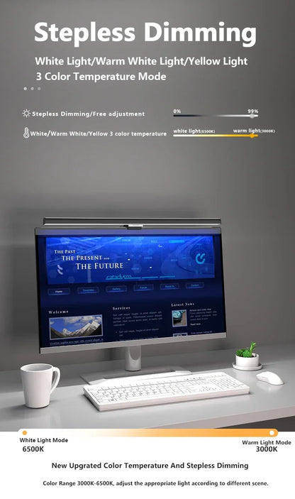 Allist™ Horizon 50 Monitor Light Bar | Asymmetrical Eye-Care Desk Lamp & Screen Glow