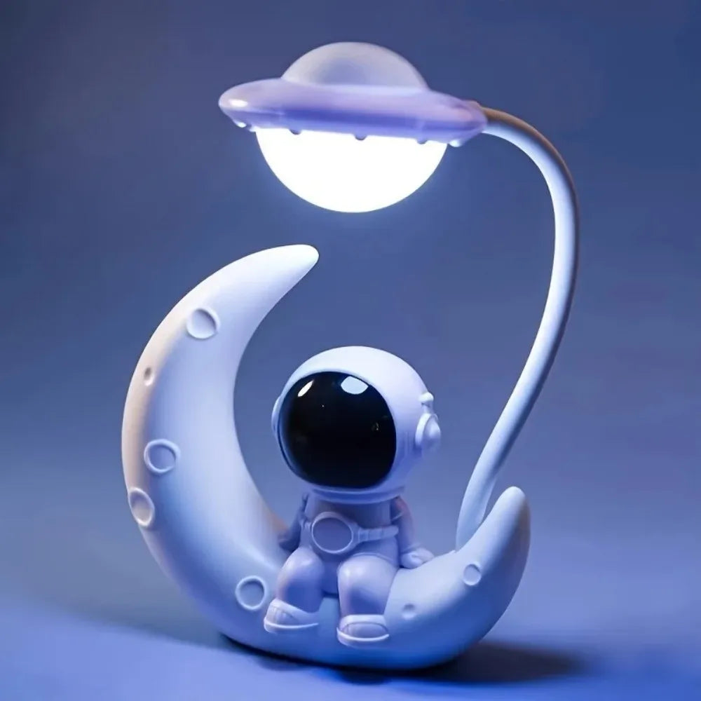 Allist Luna-Astro Ambient Light | Creative Astronaut Desk Ornament & UFO Task Lamp