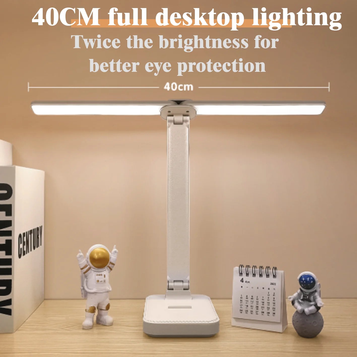 Allist Aero Dual-Wing Desk Lamp | Foldable Wide-Angle LED with Adaptive Eye-Care