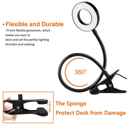 Allist Halo Flex-Mount Task Light | 360° Gooseneck Clip Lamp with Adaptive Dimming
