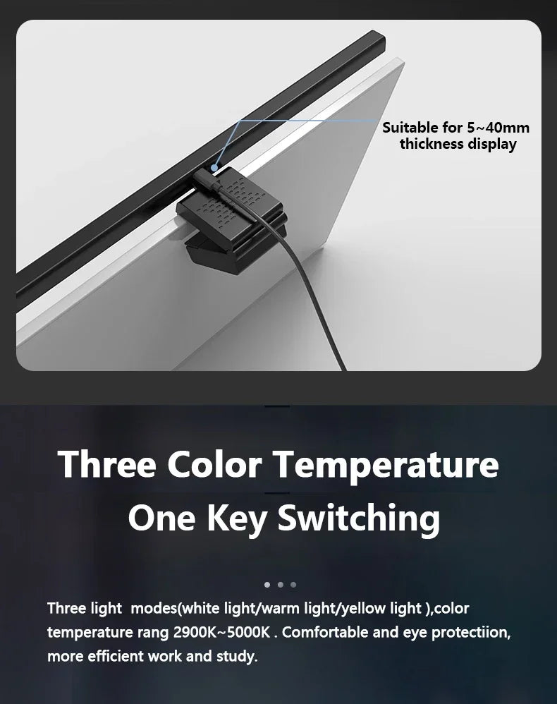 Allist™ Horizon 50 Monitor Light Bar | Asymmetrical Eye-Care Desk Lamp & Screen Glow