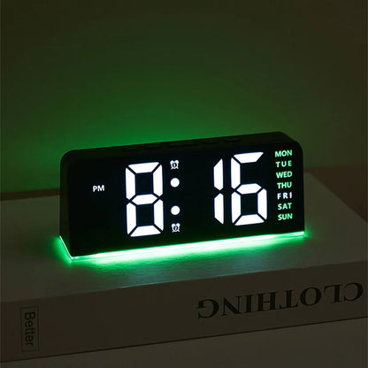 Allist Aura 7” LED Digital Command Clock | Dual Alarm, Temperature & Ambient Under-Glow