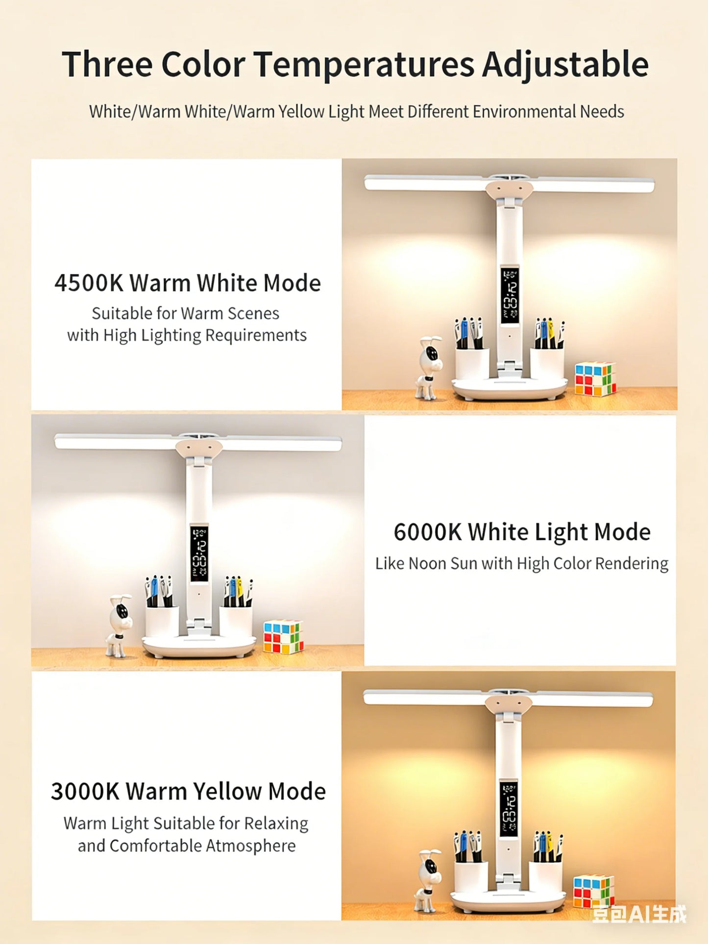 Allist™ Zenith Dual-Wing Workstation Lamp | Smart LED Display, Organizer & Phone Dock
