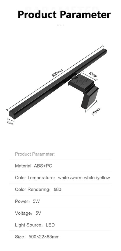 Allist™ Horizon 50 Monitor Light Bar | Asymmetrical Eye-Care Desk Lamp & Screen Glow