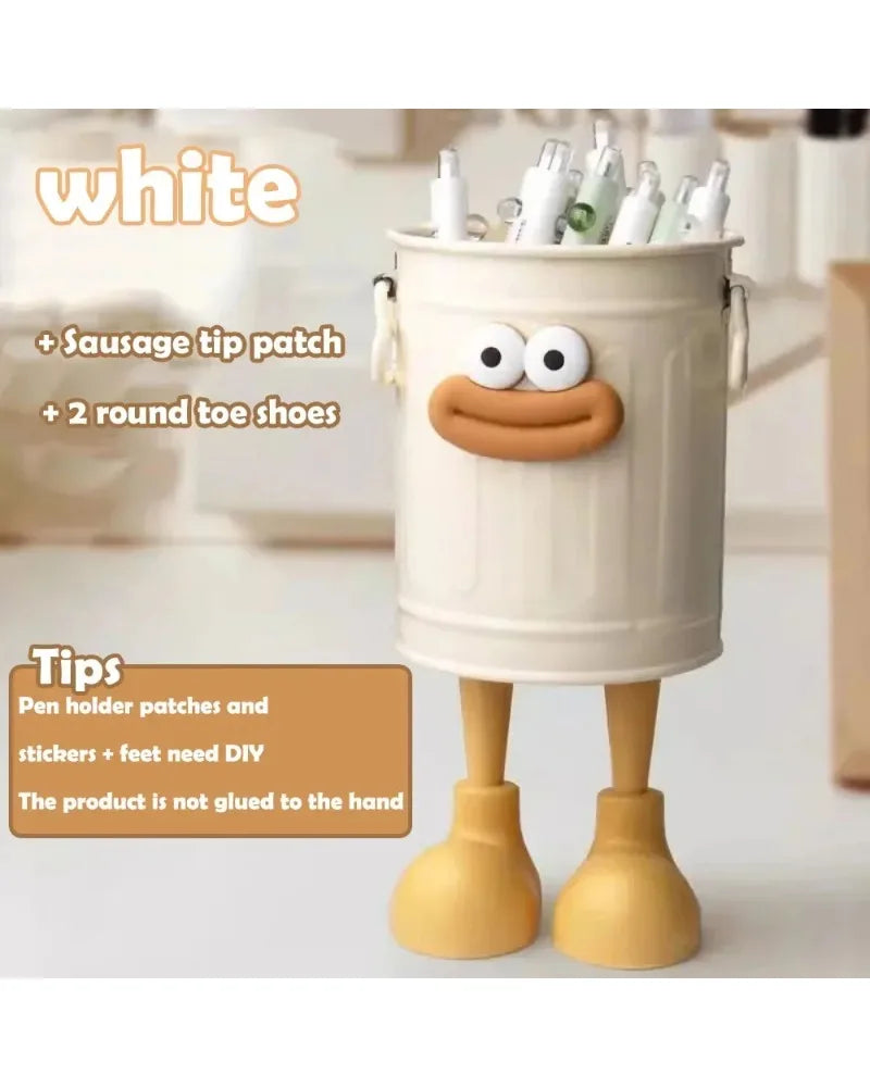 Allist Kärlek Metal Desk Organizer | DIY Character Pen Bucket & Industrial Tool Vault