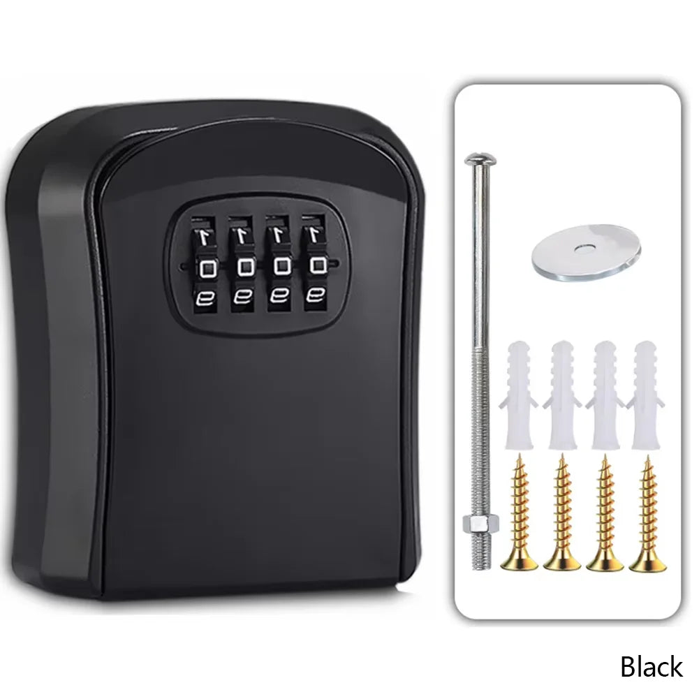 Allist SecureKey Wall-Mount Vault | 4-Digit Combination Security Box & Weather-Resistant Key Safe