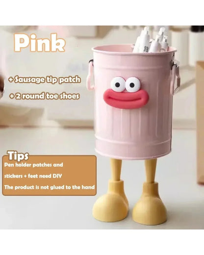 Allist Kärlek Metal Desk Organizer | DIY Character Pen Bucket & Industrial Tool Vault