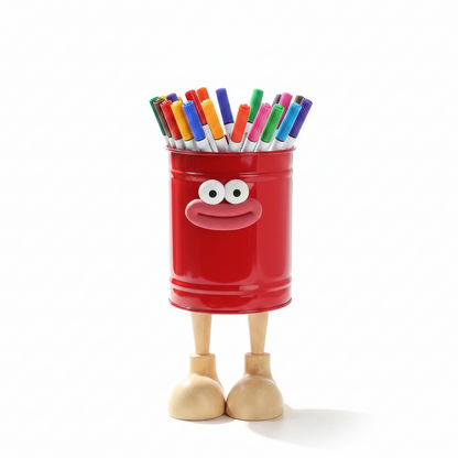Allist Kärlek Metal Desk Organizer | DIY Character Pen Bucket & Industrial Tool Vault