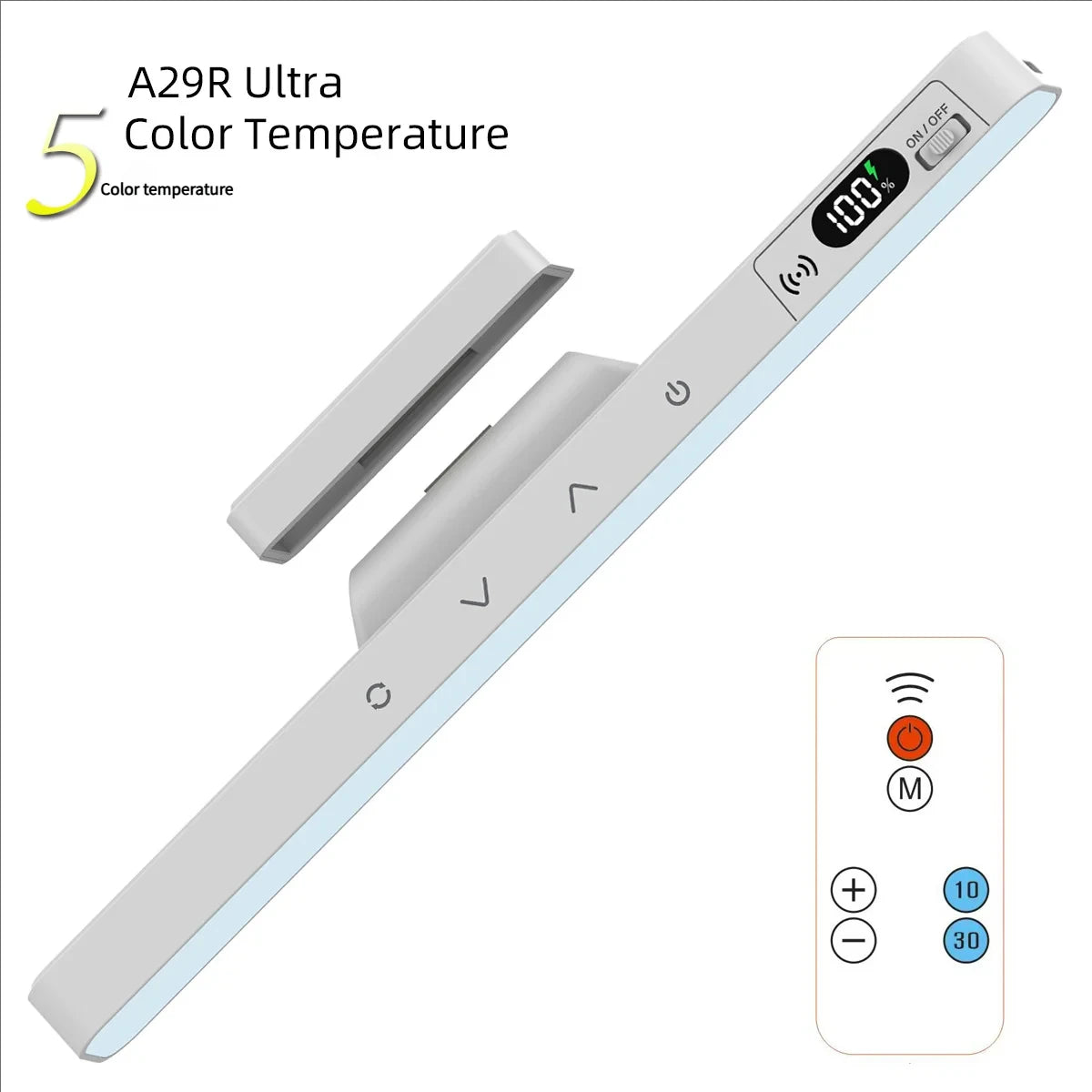 Allist™ Aura Magnetic Task Light | Smart LED Bar with Power Display & Remote Control