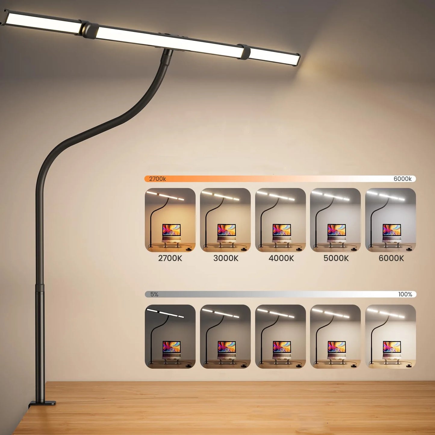 Allist Horizon Ultra 24W Professional Desk Lamp | Wide-Angle Multi-Monitor Illumination & Desktop Remote