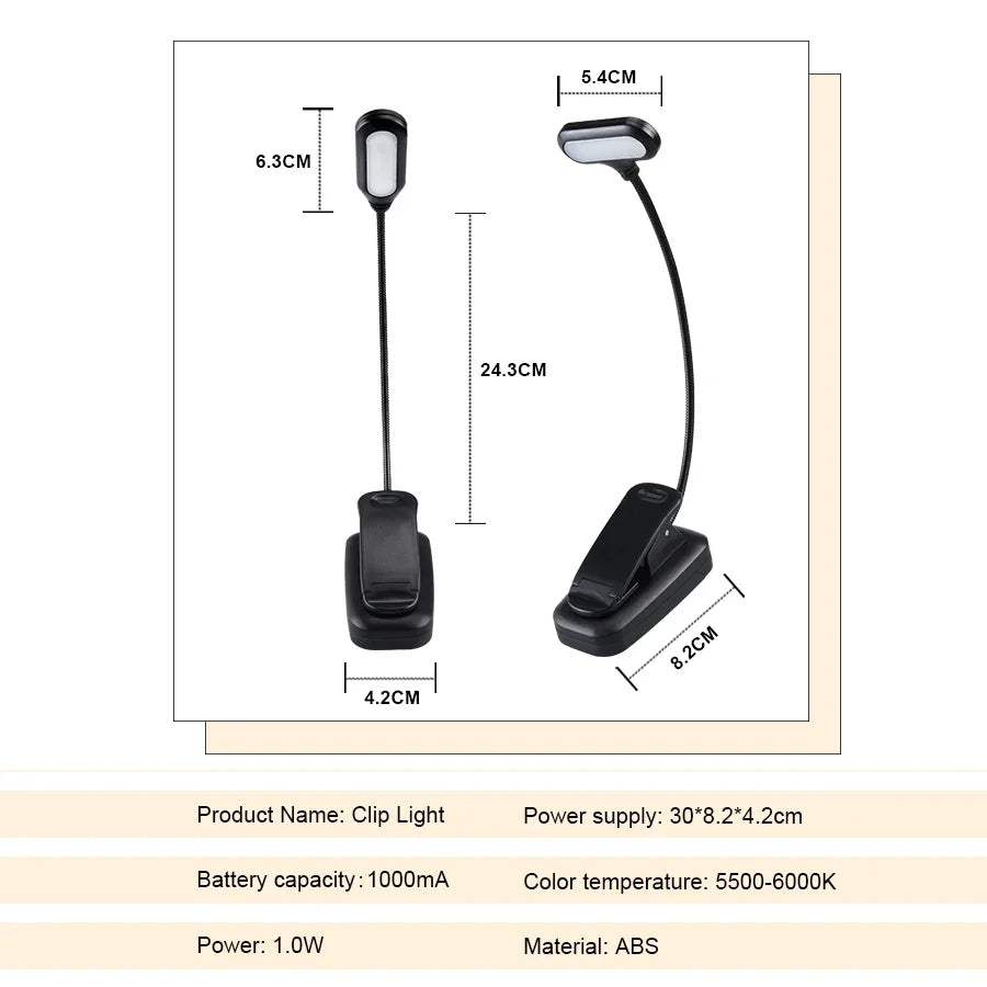 Allist Pivot 5-LED Clip-On Task Light | Ultra-Portable Flexible Reading & Focus Lamp