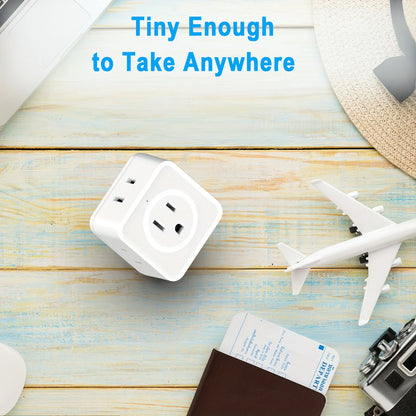 Allist Aero 5-Way Outlet Expander | Minimalist Cordless Power Cube & Cruise-Safe Travel Splitter