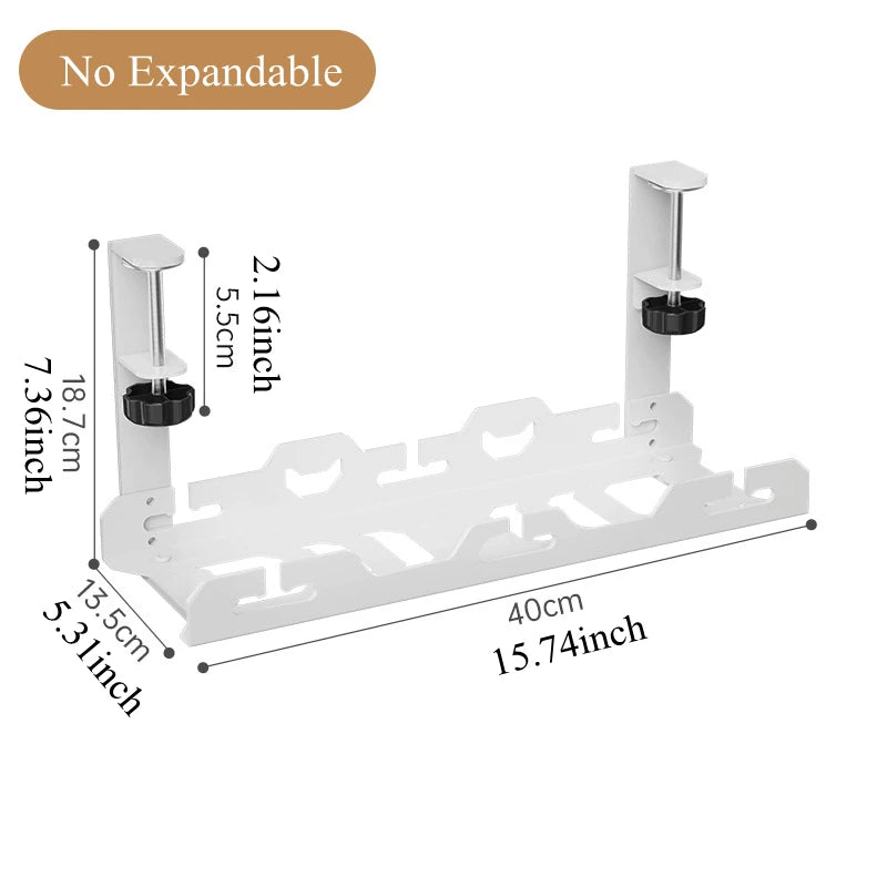 Allist Aero Telescopic Under-Desk Cable Manager | No-Drill Carbon Steel Power Hub