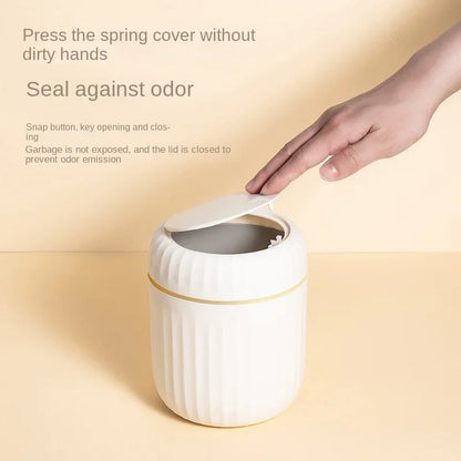 Allist Aero Desktop Waste Vault | Minimalist Press-Top Bin with Hidden Bag Design