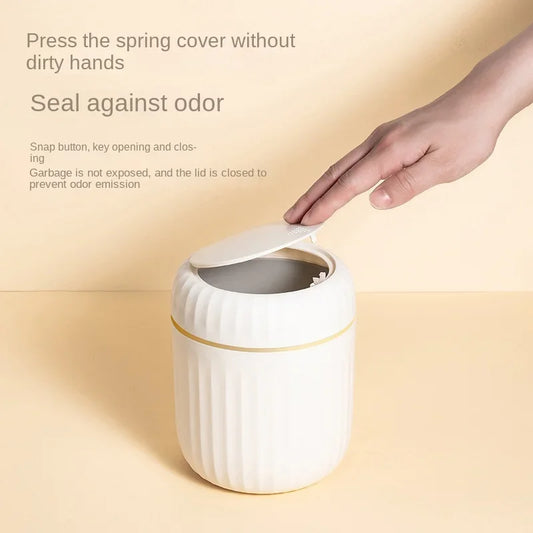 Allist Aero Desktop Waste Vault | Minimalist Press-Top Bin with Hidden Bag Design