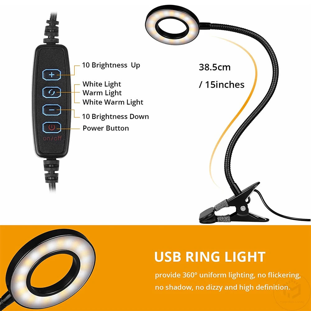 Allist Halo Flex-Mount Task Light | 360° Gooseneck Clip Lamp with Adaptive Dimming
