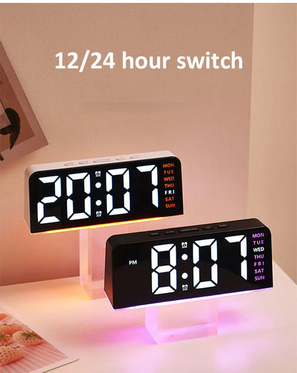 Allist Aura 7” LED Digital Command Clock | Dual Alarm, Temperature & Ambient Under-Glow