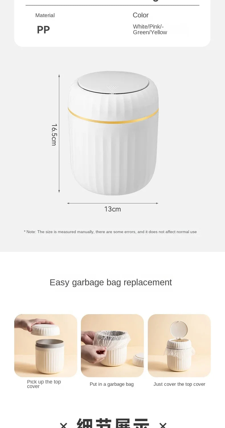 Allist Aero Desktop Waste Vault | Minimalist Press-Top Bin with Hidden Bag Design