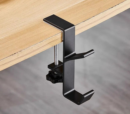 Allist™ Aero Under-Desk Aluminum Clamp Hook | Minimalist No-Drill Storage Mount