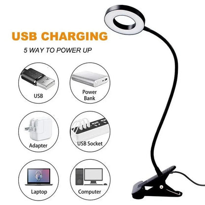 Allist Halo Flex-Mount Task Light | 360° Gooseneck Clip Lamp with Adaptive Dimming