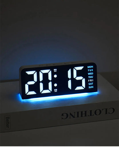 Allist Aura 7” LED Digital Command Clock | Dual Alarm, Temperature & Ambient Under-Glow