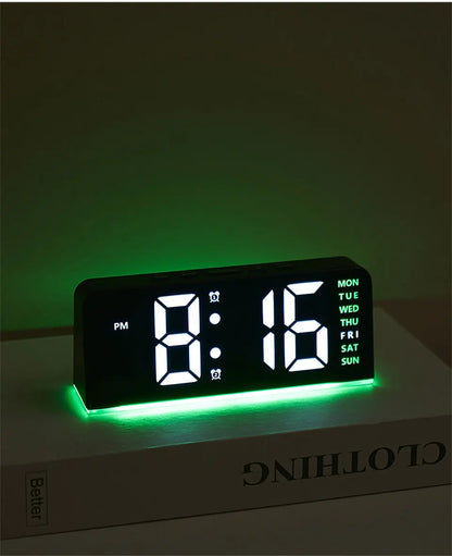 Allist Aura 7” LED Digital Command Clock | Dual Alarm, Temperature & Ambient Under-Glow