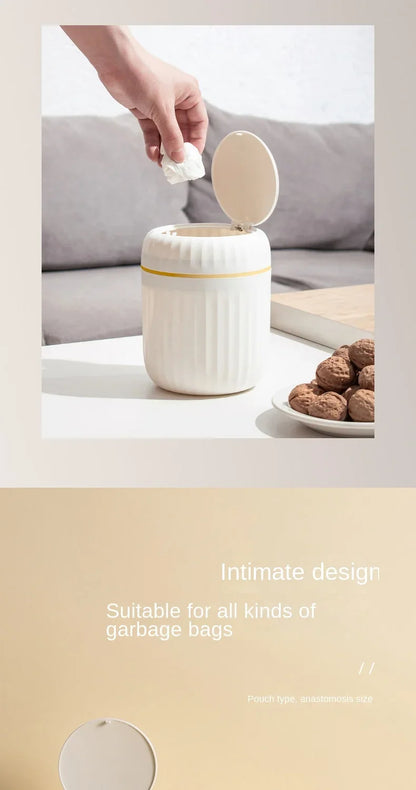 Allist Aero Desktop Waste Vault | Minimalist Press-Top Bin with Hidden Bag Design